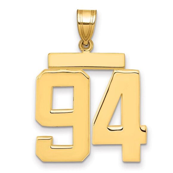 14k Yellow Gold Athletic Collection Large Polished Number 94 Pendant